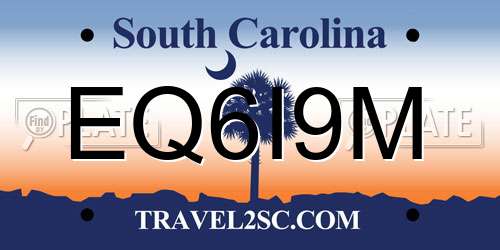 EQ6I9M South Carolina License Plate