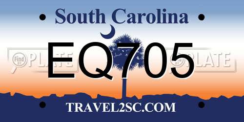 EQ705 South Carolina License Plate