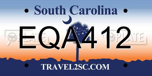 EQA412 South Carolina License Plate