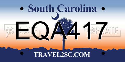 EQA417 South Carolina License Plate