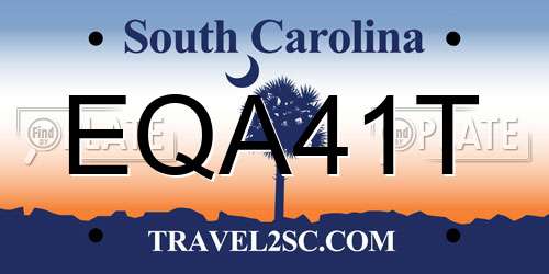 EQA41T South Carolina License Plate