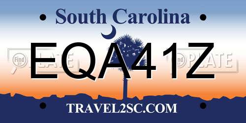 EQA41Z South Carolina License Plate