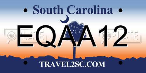 EQAA12 South Carolina License Plate