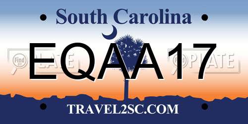 EQAA17 South Carolina License Plate