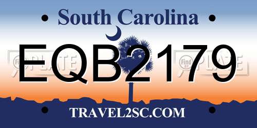 EQB2179 South Carolina License Plate