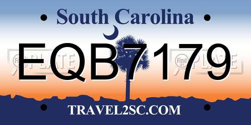 EQB7179 South Carolina License Plate