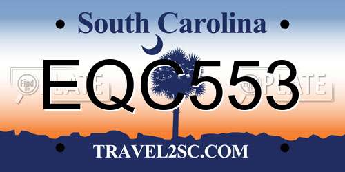 EQC553 South Carolina License Plate