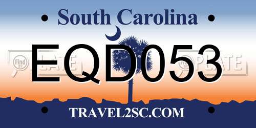 EQD053 South Carolina License Plate