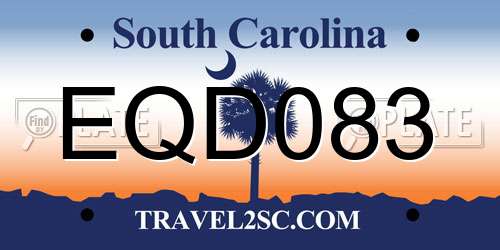 EQD083 South Carolina License Plate