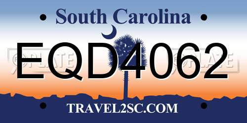 EQD4062 South Carolina License Plate