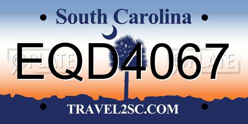 EQD4067 South Carolina License Plate