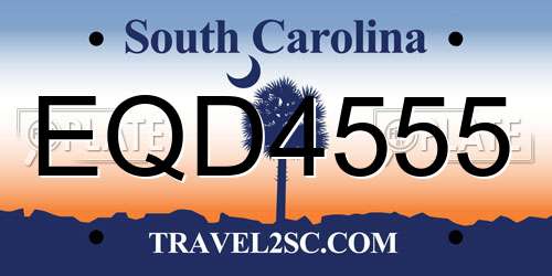 EQD4555 South Carolina License Plate