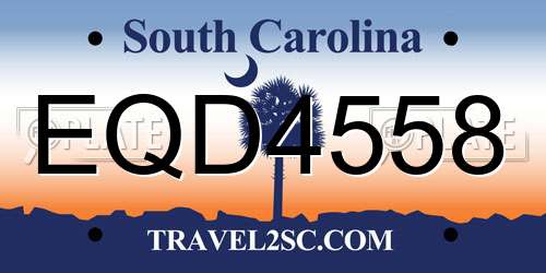 EQD4558 South Carolina License Plate