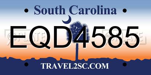 EQD4585 South Carolina License Plate