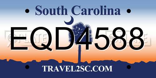 EQD4588 South Carolina License Plate