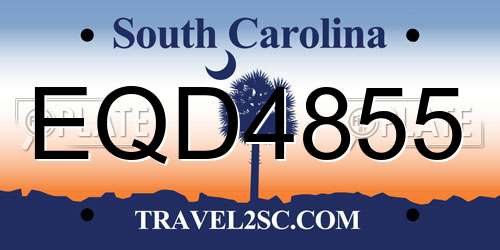 EQD4855 South Carolina License Plate