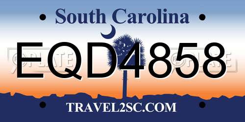 EQD4858 South Carolina License Plate