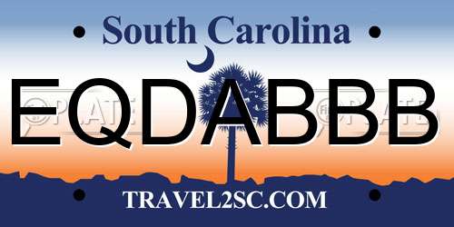 EQDABBB South Carolina License Plate