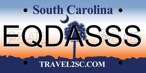 EQDASSS South Carolina License Plate
