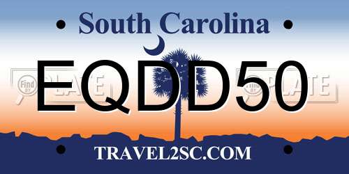 EQDD50 South Carolina License Plate