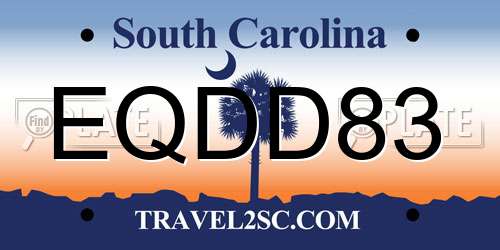 EQDD83 South Carolina License Plate