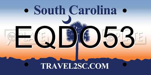 EQDO53 South Carolina License Plate