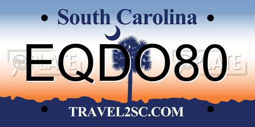 EQDO80 South Carolina License Plate