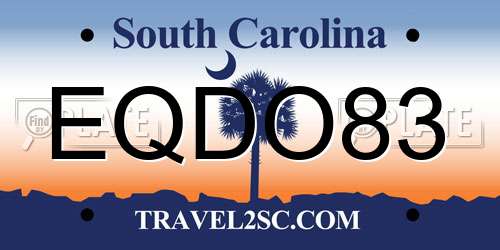 EQDO83 South Carolina License Plate