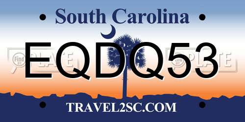 EQDQ53 South Carolina License Plate