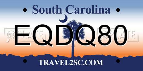 EQDQ80 South Carolina License Plate