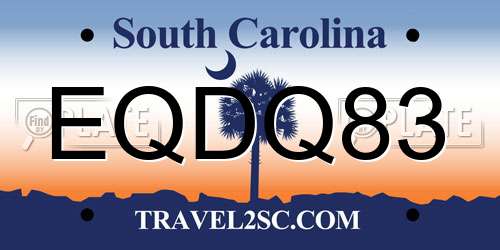 EQDQ83 South Carolina License Plate