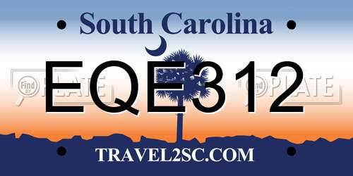 EQE312 South Carolina License Plate