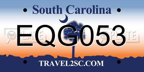 EQG053 South Carolina License Plate
