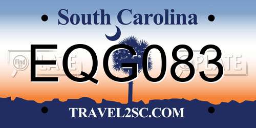 EQG083 South Carolina License Plate