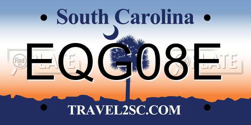 EQG08E South Carolina License Plate