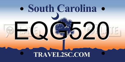 EQG520 South Carolina License Plate