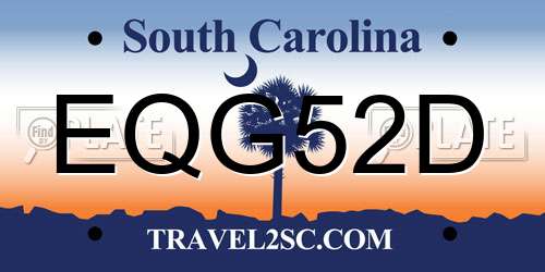 EQG52D South Carolina License Plate