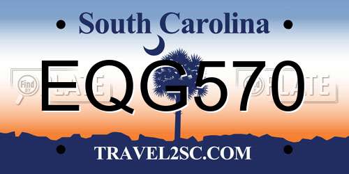 EQG570 South Carolina License Plate
