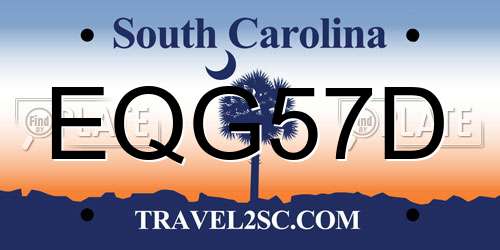 EQG57D South Carolina License Plate