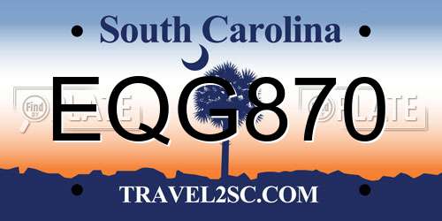 EQG870 South Carolina License Plate