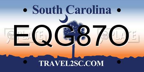 EQG87O South Carolina License Plate