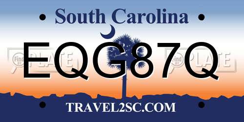 EQG87Q South Carolina License Plate