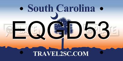 EQGD53 South Carolina License Plate