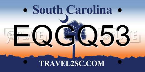 EQGQ53 South Carolina License Plate