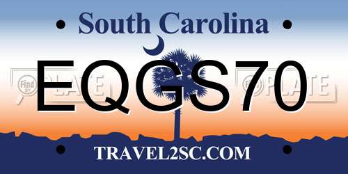 EQGS70 South Carolina License Plate