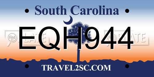 EQH944 South Carolina License Plate