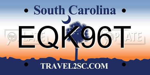 EQK96T South Carolina License Plate