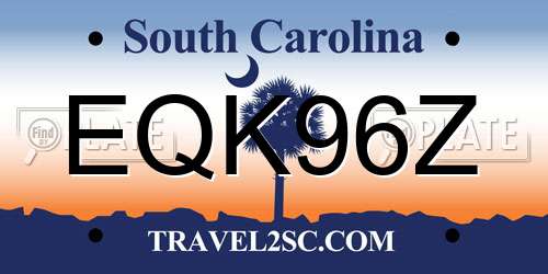 EQK96Z South Carolina License Plate