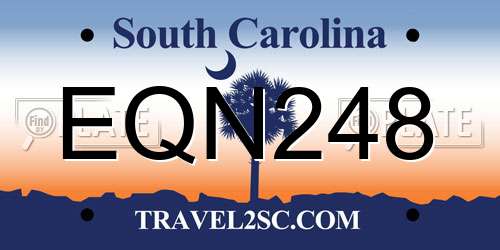 EQN248 South Carolina License Plate