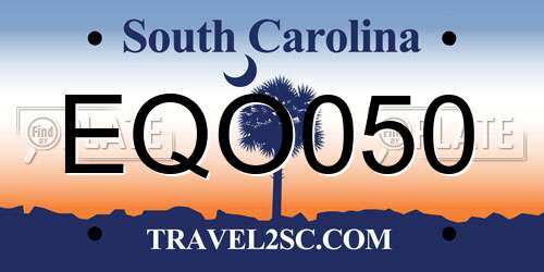EQO050 South Carolina License Plate